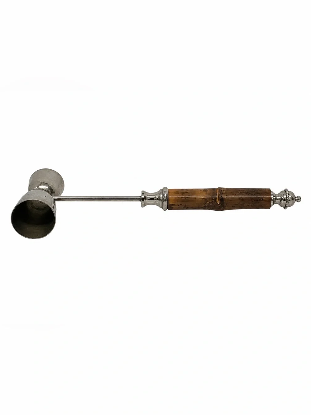 Vintage 70/80s Double Side Cocktail Shot Jigger Peg Measure w/Ornate Wood Handle